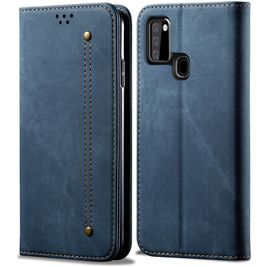 Mobigear Denim Slim Samsung Galaxy A21s Hoesje Bookcase Portemonnee - Blauw