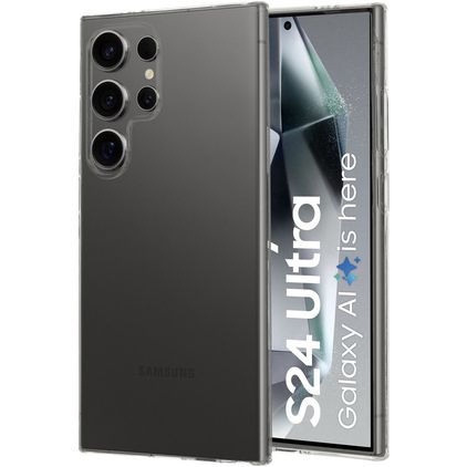 Mobiparts Classic Doorzichtig Samsung Galaxy S24 Ultra Hoesje Flexibel TPU Backcover - Transparant