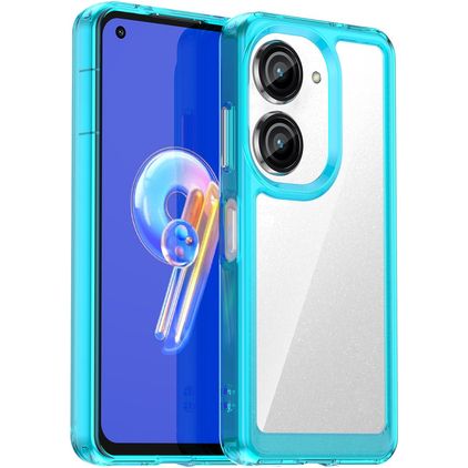 Mobigear Crystal ASUS Zenfone 9 Hoesje Hardcase Backcover - Transparant / Turquoise