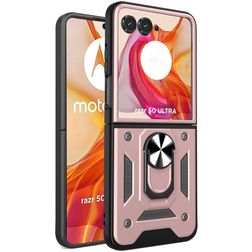 Mobigear Armor Ring Motorola Razr 50 Ultra Hoesje Hardcase Backcover Shockproof met Ringhouder - Roségoud
