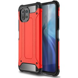 Mobigear Outdoor Xiaomi Mi 11 Lite Hoesje Hardcase Backcover Shockproof - Rood