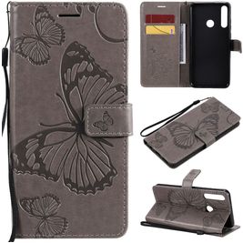 Mobigear Butterfly Huawei Y6p Hoesje Bookcase Portemonnee - Grijs