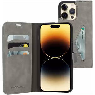 Mobiparts Classic Wallet iPhone 14 Pro Max Hoesje Bookcase Portemonnee - Granite Grey