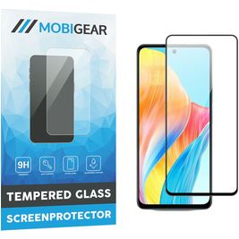 Mobigear Premium OPPO A58 4G Glazen Screenprotector - Case Friendly - Zwart