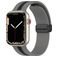 Mobigear Stripe Mag Siliconen Apple Watch Bandje Magneetsluiting - 42/41/40/38 mm - Zwart / Grijs