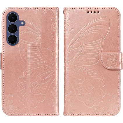 Mobigear Butterfly Samsung Galaxy S26 FE Hoesje Bookcase Portemonnee - Roségoud