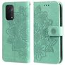 Mobigear Flowers OPPO A74 5G Hoesje Bookcase Portemonnee - Turquoise