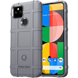Mobigear Rugged Shield Google Pixel 5a 5G Hoesje Flexibel TPU Backcover Shockproof - Grijs