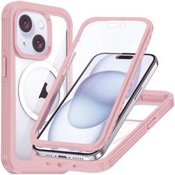 Mobigear Rugged Mag iPhone 15 MagSafe Hoesje Hardcase Backcover Shockproof - Roze