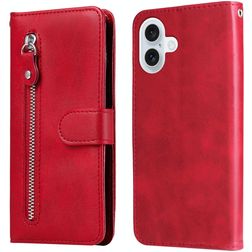 Mobigear Zipper iPhone 17 Hoesje Bookcase Portemonnee - Rood