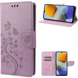 Mobigear Flowers Samsung Galaxy M23 Hoesje Bookcase Portemonnee - Paars