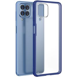 Mobigear Shockproof Samsung Galaxy M53 Hoesje Hardcase Backcover - Transparant / Blauw