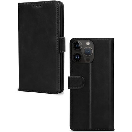 Mobilize Premium Gelly Wallet iPhone 14 Pro Max Hoesje Bookcase Portemonnee - Zwart