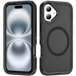 Mobigear Rugged Mag iPhone 16 MagSafe Hoesje Hardcase Backcover Shockproof - Zwart