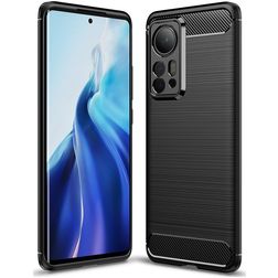 Mobigear Brushed Xiaomi 12 Pro Hoesje Flexibel TPU Backcover - Zwart