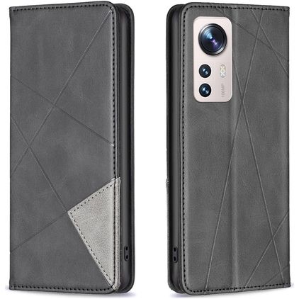 Mobigear Rhombus slim Xiaomi 12 Lite Hoesje Bookcase - Zwart