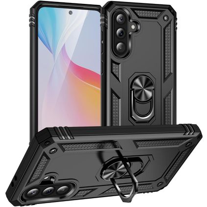 Mobigear Armor ring Samsung Galaxy A37 Hoesje Hardcase Backcover Shockproof met Ringhouder - Zwart