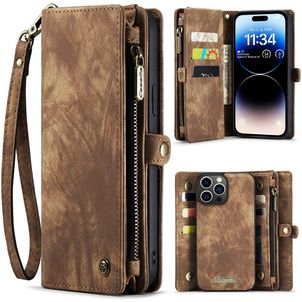 Caseme 008 iPhone 15 Pro Max Hoesje Uitneembare 2in1 Bookcase Portemonnee - Bruin