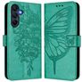 Mobigear Flowers Samsung Galaxy A17 Hoesje Bookcase Portemonnee - Groen