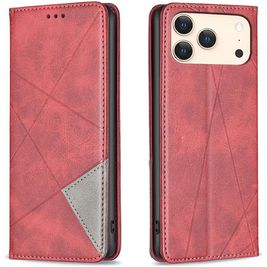 Mobigear Rhombus Slim iPhone 17 Pro Hoesje Bookcase - Rood