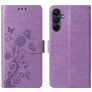 Mobigear Flowers Samsung Galaxy A17 Hoesje Bookcase Portemonnee - Paars