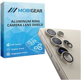Mobigear Samsung Galaxy S25 Ultra Glazen Camera Lens Protector - Case Friendly - Grijs Mobigear Samsung Galaxy S25 Ultra Glazen Camera Lens Protector - Case Friendly - Grijs