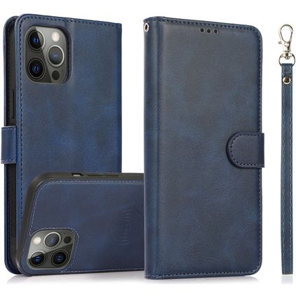 Mobigear Wallet iPhone 16 Pro Max Hoesje Uitneembare 2in1 Bookcase Portemonnee - Blauw