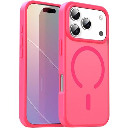 Mobigear Shockproof iPhone 17 Pro MagSafe Hoesje Hardcase Backcover - Rose Red