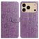 Mobigear Flowers iPhone 17 Pro Hoesje Bookcase Portemonnee - Paars