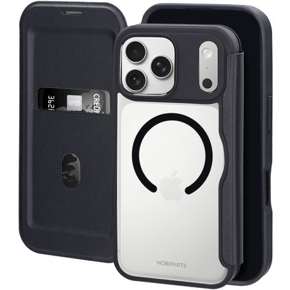 Mobiparts Shield Line iPhone 17 Pro Max MagSafe Hoesje Bookcase - Zwart