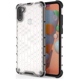 Mobigear Honeycomb Doorzichtig Samsung Galaxy A11 Hoesje Hardcase Backcover Shockproof - Transparant