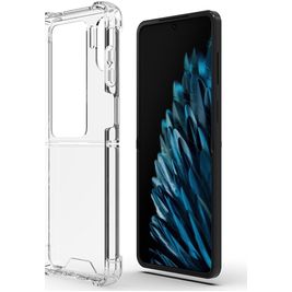 Mobigear Cushion Doorzichtig OPPO Find N2 Flip Hoesje Flexibel TPU Backcover Shockproof - Transparant