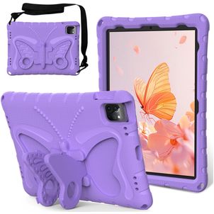Mobigear Butterfly iPad Air 11 Inch (2026) Hoes EVA Schuim Backcover + Schouderband + Standaard - Paars