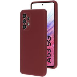 Mobiparts Samsung Galaxy A53 Siliconen Hoesje Backcover - Plum Red