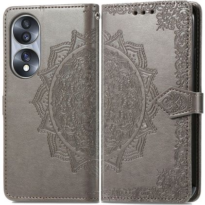 Mobigear Mandala HONOR 70 Hoesje Bookcase Portemonnee - Grijs
