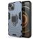 Mobigear Armor Ring iPhone 13 Hoesje Hardcase Backcover Shockproof met Ringhouder - Blauw