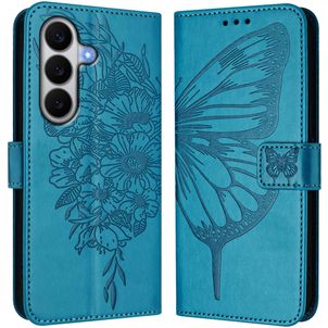 Mobigear Butterfly Samsung Galaxy A27 Hoesje Bookcase Portemonnee - Blauw