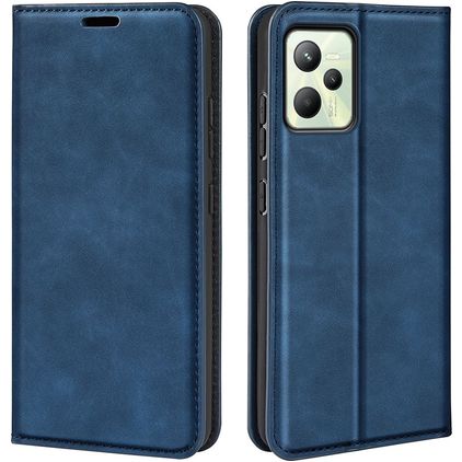 Mobigear Retro Slim Realme C35 Hoesje Bookcase Portemonnee - Blauw