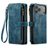 CaseMe C30 iPhone 17 Pro Hoesje Bookcase Portemonnee - Blauw