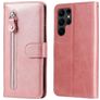 Mobigear Zipper Samsung Galaxy S23 Ultra Hoesje Bookcase Portemonnee - Roségoud