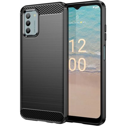 Mobigear Brushed Slim Nokia G42 Hoesje Flexibel TPU Backcover - Zwart