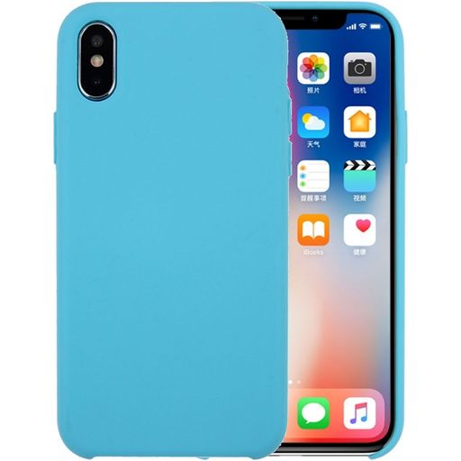 Mobigear Rubber Touch iPhone XS Siliconen Hoesje Backcover - Blauw