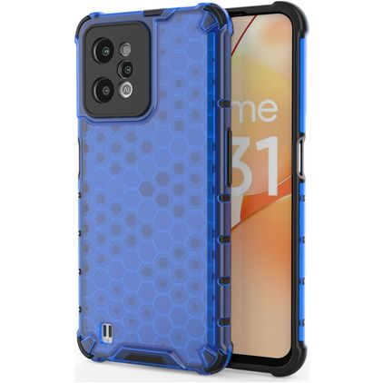 Mobigear Honeycomb Realme C31 Hoesje Hardcase Backcover Shockproof - Blauw