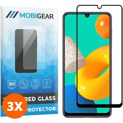 Mobigear Premium Samsung Galaxy M32 4G Glazen Screenprotector - Case Friendly - Zwart (3-Pack)