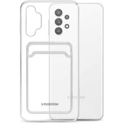 Mobilize Gelly Card Doorzichtig Samsung Galaxy A32 5G Hoesje Flexibel TPU Backcover met Pasjeshouder - Transparant