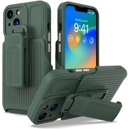 Mobigear Explorer iPhone 14 Hoesje Hardcase Backcover Shockproof met Standaard - Groen