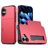 Mobigear Card iPhone 16 Plus Hoesje Hardcase Backcover Shockproof met Pasjeshouder - Rood