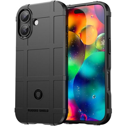 Mobigear Rugged Shield iPhone 17 Hoesje Flexibel TPU Backcover Shockproof - Zwart