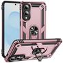 Mobigear Armor Ring Samsung Galaxy S25 Edge Hoesje Hardcase Backcover Shockproof met Ringhouder - Roségoud