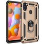 Mobigear Armor Ring Samsung Galaxy A11 Hoesje Hardcase Backcover Shockproof met Ringhouder - Goud